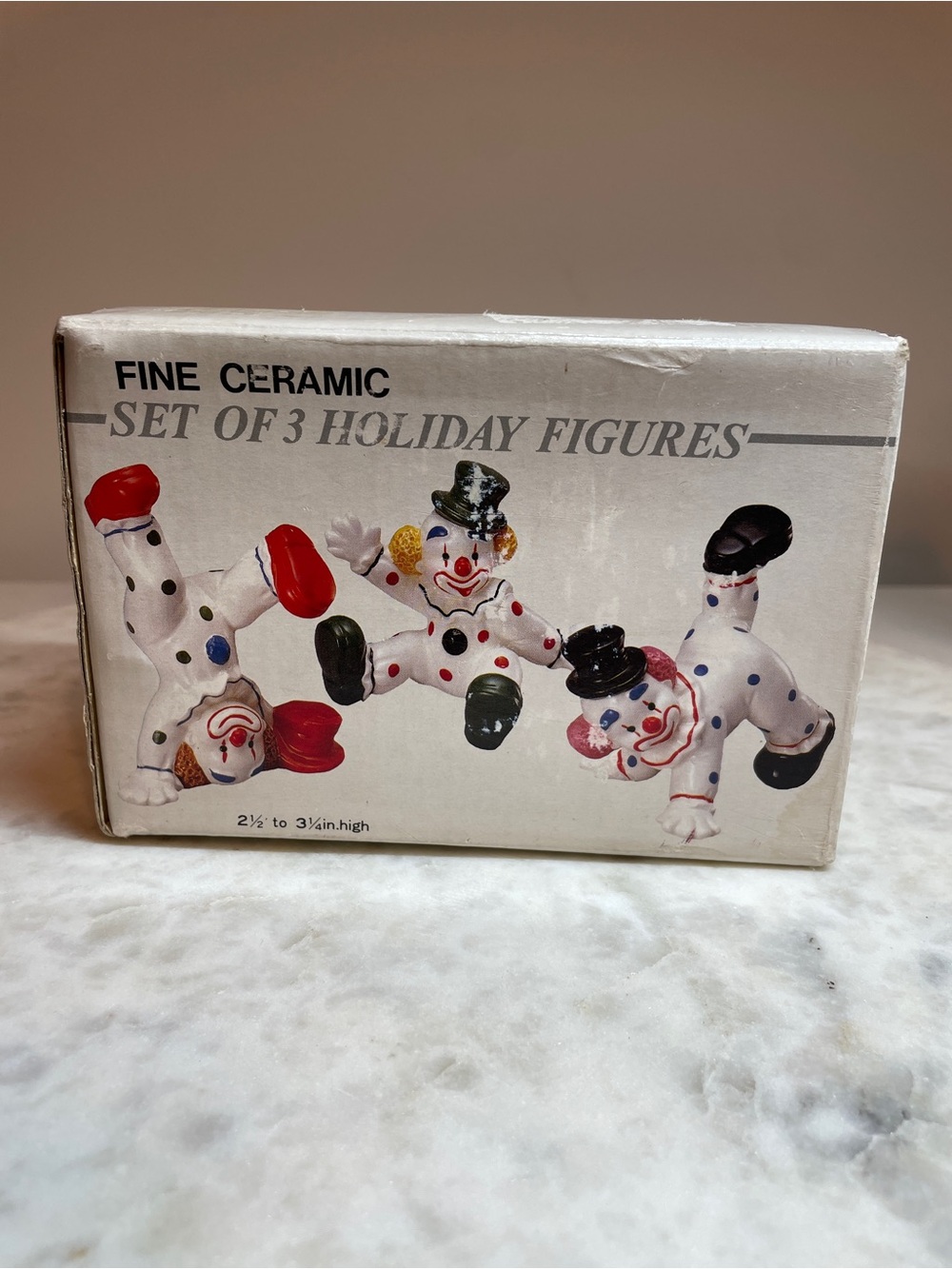 Vintage K-Mart Set of 3 Ceramic Clown Holiday Figurines - NIB - Picture 5 of 12